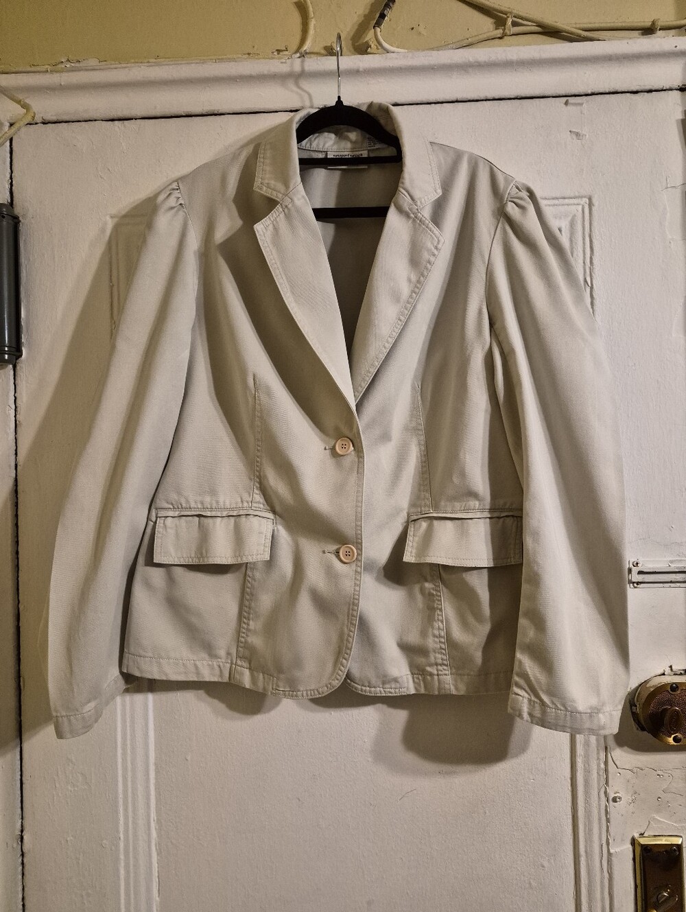Jeanology by Newport News Collection Beige Denim Cotton Jacket Size 14